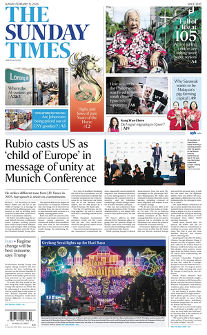 Prima pagina The Straits Times di oggi - Quotidiano estero