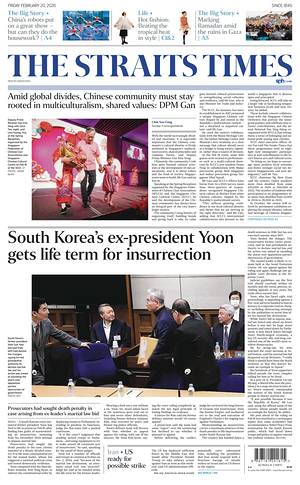 Prima pagina The Straits Times di oggi - Quotidiano estero