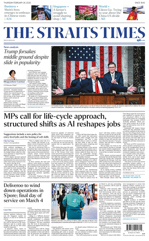 Prima pagina The Straits Times di oggi - Quotidiano estero