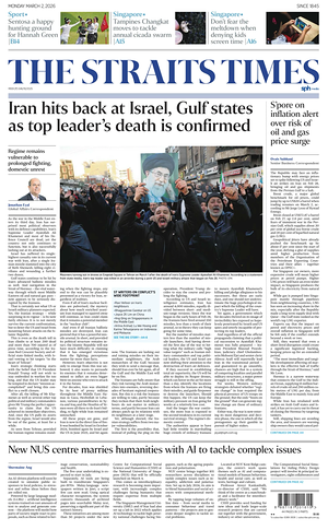 Prima pagina The Straits Times di oggi - Quotidiano estero