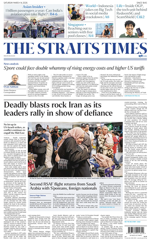 Prima pagina The Straits Times di oggi - Quotidiano estero