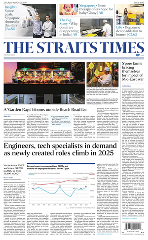 Prima pagina The Straits Times di oggi - Quotidiano estero