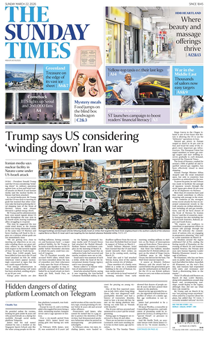 Prima pagina The Straits Times di oggi - Quotidiano estero