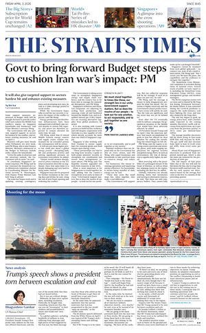 Prima pagina The Straits Times di oggi - Quotidiano estero