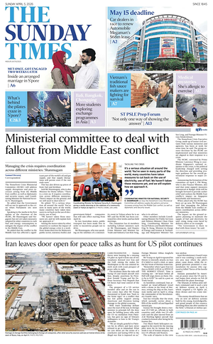 Prima pagina The Straits Times di oggi - Quotidiano estero