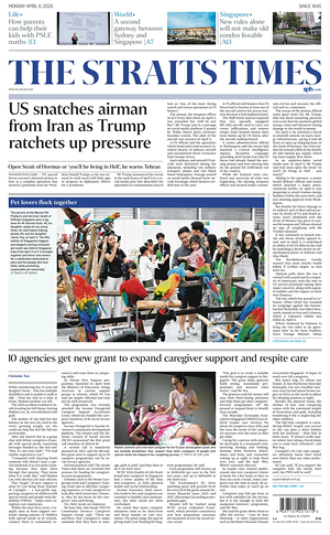 The Straits Times prima pagina