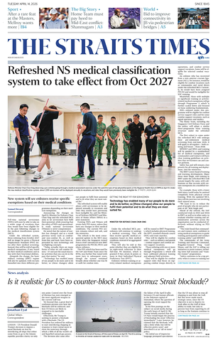 Prima pagina The Straits Times di oggi - Quotidiano estero