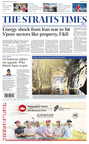 Prima pagina The Straits Times di oggi - Quotidiano estero