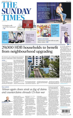 The Straits Times prima pagina