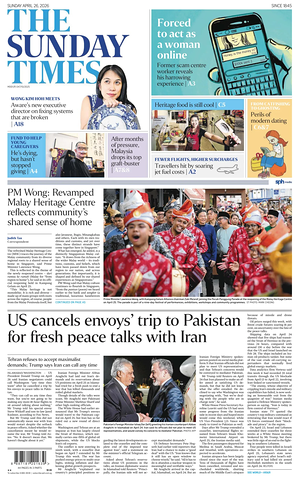 Prima pagina The Straits Times di oggi - Quotidiano estero
