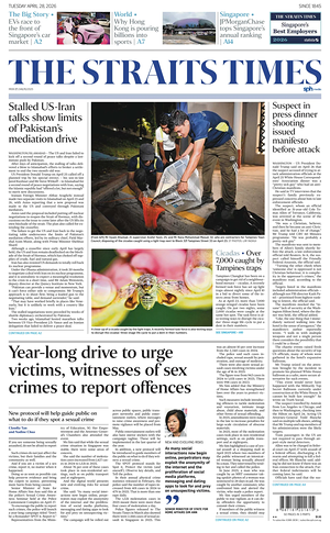 The Straits Times prima pagina