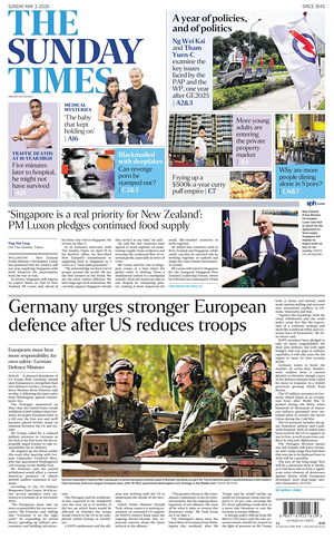 Prima pagina The Straits Times di oggi - Quotidiano estero