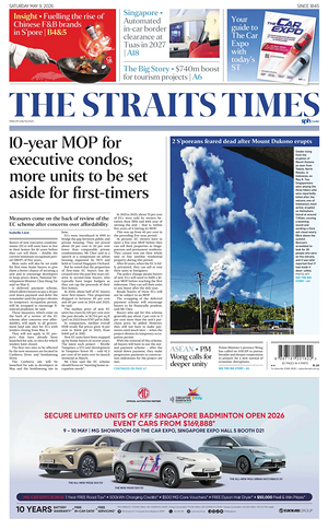 Prima pagina The Straits Times di oggi - Quotidiano estero