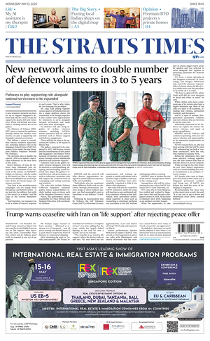 Prima pagina The Straits Times di oggi - Quotidiano estero