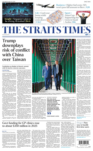 Prima pagina The Straits Times di oggi - Quotidiano estero