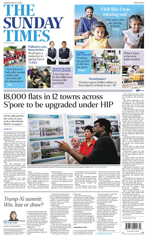 Prima pagina The Straits Times di oggi - Quotidiano estero