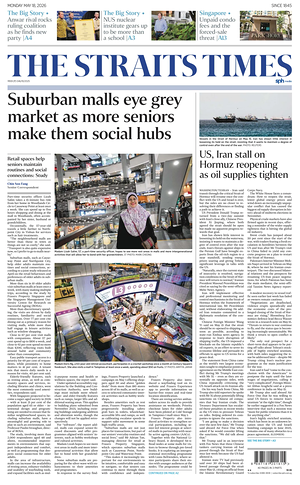 Prima pagina The Straits Times di oggi - Quotidiano estero