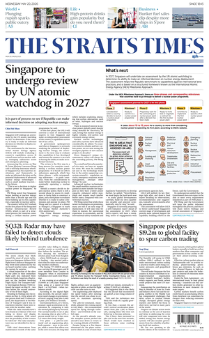 Prima pagina The Straits Times di oggi - Quotidiano estero