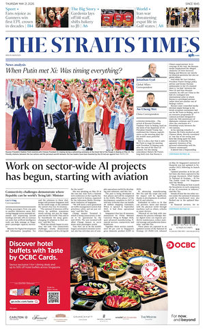 Prima pagina The Straits Times di oggi - Quotidiano estero