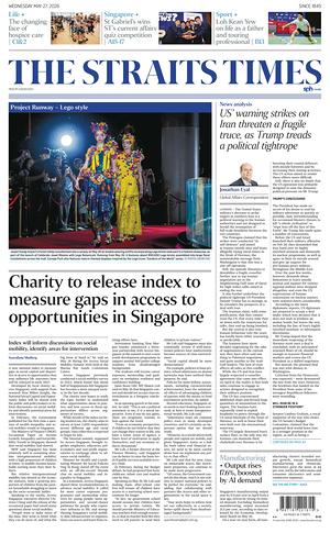 Prima pagina The Straits Times di oggi - Quotidiano estero