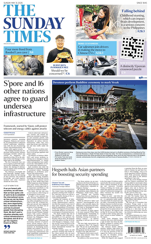 Prima pagina The Straits Times di oggi - Quotidiano estero