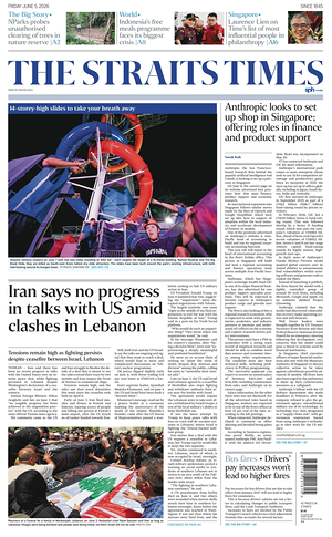 Prima pagina The Straits Times di oggi - Quotidiano estero