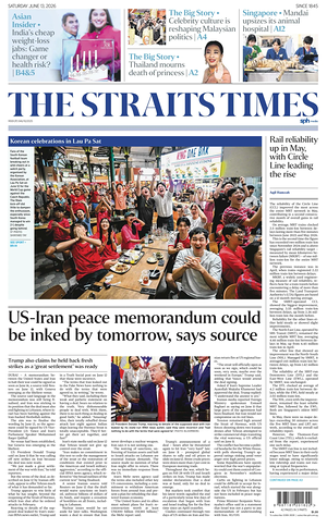 Prima pagina The Straits Times di oggi - Quotidiano estero