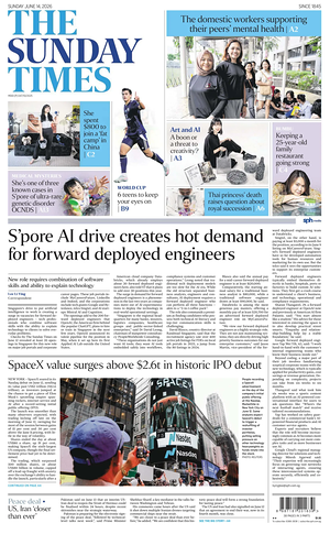 Prima pagina The Straits Times di oggi - Quotidiano estero