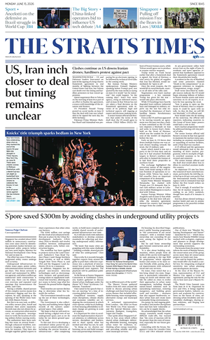 Prima pagina The Straits Times di oggi - Quotidiano estero