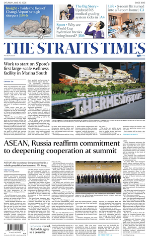 Prima pagina The Straits Times di oggi - Quotidiano estero