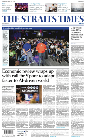 Prima pagina The Straits Times di oggi - Quotidiano estero