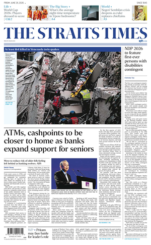 Prima pagina The Straits Times di oggi - Quotidiano estero