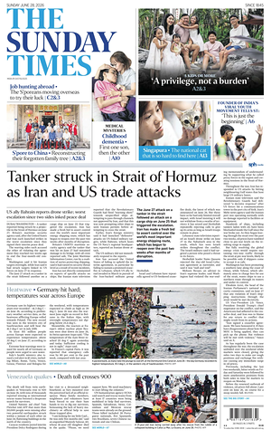 Prima pagina The Straits Times di oggi - Quotidiano estero