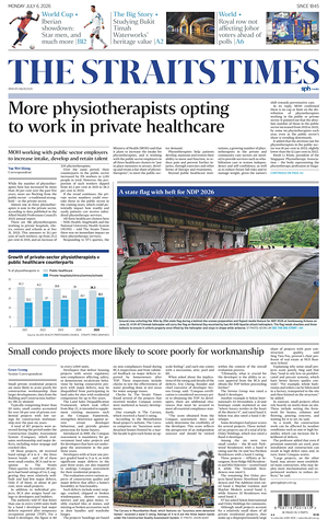 Prima pagina The Straits Times di oggi - Quotidiano estero
