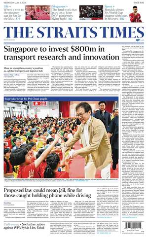 Prima pagina The Straits Times di oggi - Quotidiano estero
