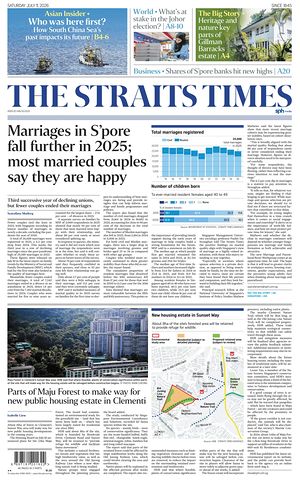 Prima pagina The Straits Times di oggi - Quotidiano estero