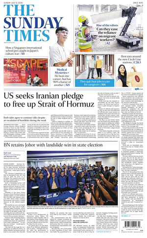 Prima pagina The Straits Times di oggi - Quotidiano estero