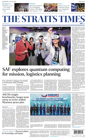 Prima pagina The Straits Times di oggi - Quotidiano estero