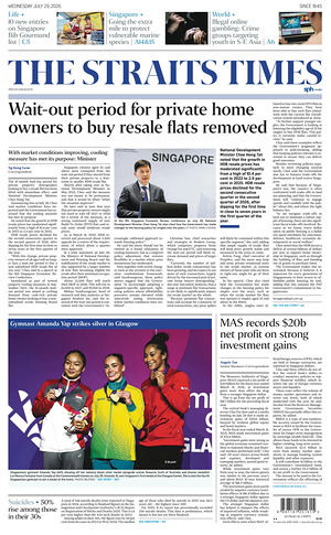 Prima pagina The Straits Times di oggi - Quotidiano estero