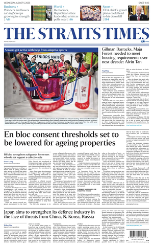 Prima pagina The Straits Times di oggi - Quotidiano estero