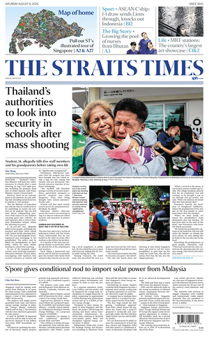 Prima pagina The Straits Times di oggi - Quotidiano estero