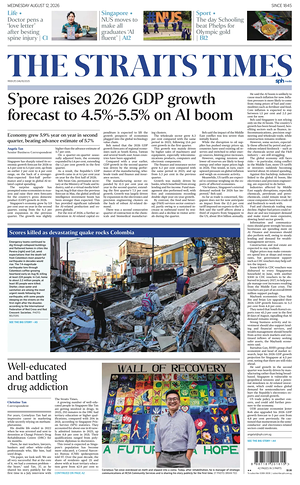 Prima pagina The Straits Times di oggi - Quotidiano estero