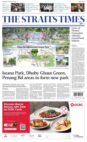 Prima pagina The Straits Times di oggi - Quotidiano estero