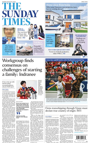 Prima pagina The Straits Times di oggi - Quotidiano estero