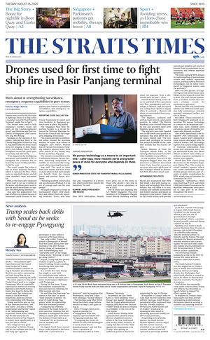 Prima pagina The Straits Times di oggi - Quotidiano estero