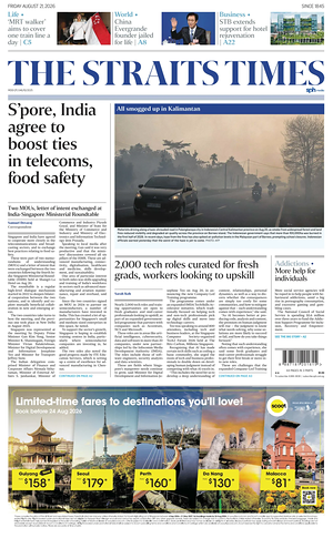 Prima pagina The Straits Times di oggi - Quotidiano estero