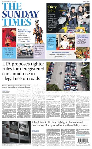 Prima pagina The Straits Times di oggi - Quotidiano estero