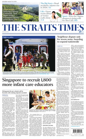 Prima pagina The Straits Times di oggi - Quotidiano estero