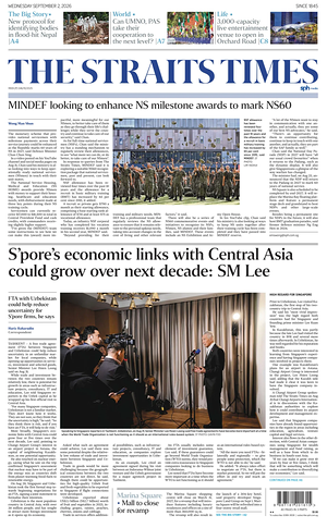 Prima pagina The Straits Times di oggi - Quotidiano estero