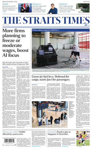 Prima pagina The Straits Times di oggi - Quotidiano estero